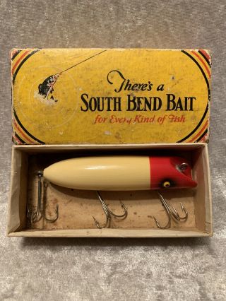 Vintage South Bend Bass Oreno Nib Classic Red And White