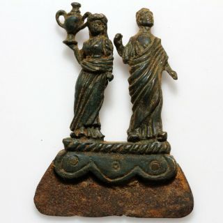Extremely Rare Ancient Roman Bronze Imperial Razor Depicting A King A Female Ca