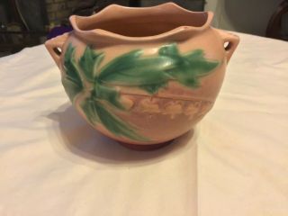Antique Roseville Pottery Pink&green “bleeding Heart “vase 651 - 4