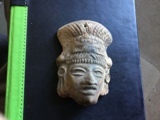 Authentic Pre - Columbian Mayan Pottery God Head Shard