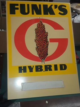 Vintage Funk " S G Agriculture Farm Feed Seed Sign 20 X 28 Plastic ? Rare Emblem