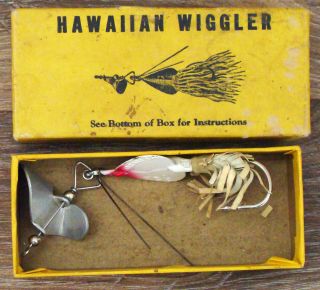 Vintage Arbogast Hawaiian Wiggler No.  2 1/2 Sputterfuss Fishing Lure & Older Box