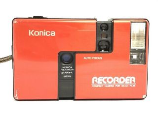 【RARE RED Near MINT】KONICA RECORDER Half Frame 35mm Film Camera Point & Shoot JP 4