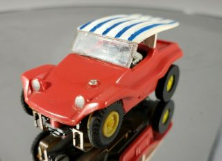 Vintage Aurora Tjet Slot Car 1399 Dune Buggy Coupe Red White Blue Rare