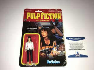 Pulp Fiction Rare Uma Thurman Signed Mia Wallace Reaction Action Figure Toy Bas