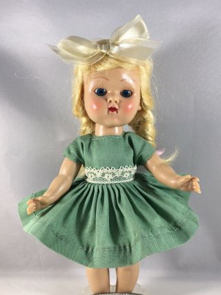 Vintage Vogue Tag Green Dress W - White Lace,  Bloomers & Hair Bow (no Doll)