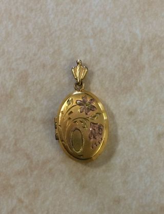 Fine Antique Vintage French Gold Plated Photo Locket Pendant