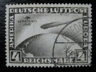 Deutsches Reich Mi.  439x Rare South America Zeppelin Stamp Cv $480.  00