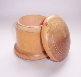 Vintage Antique Wooden Wood Cotton Reel Holder - Treen Thimble Box