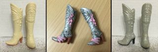 Barbie My Scene Doll Shoes Bling Chunky High Heel Boots Rare - Choose