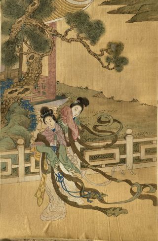 A Rare 19th Century Chinese Ink Painting On Silk