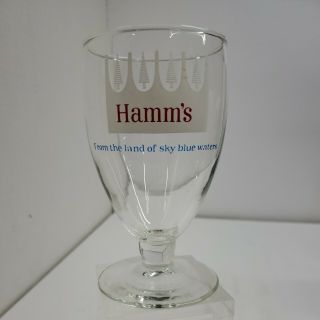 Vtg Hamms Beer Goblet Glass 5 1/4 " Barware From The Land Of Sky Blue Water Rare