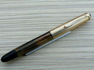 Pelikan 500 NN Rolled Gold Fountain Pen 14k EF Nib - and Rare 1950s 4