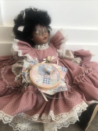 African American Doll Artist signed Vintage Porcelain 3