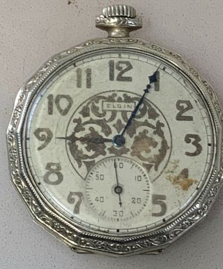 Antique Vintage Elgin Pocket Watch 10k Gold Filled Doublestock Giant Case