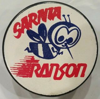 Sarnia Ranson Vintage Viceroy Mfg.  Rare Made In Canada Official Game Puck