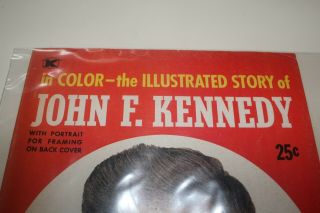 John F.  Kennedy Comic the Illustrated Story with Portrait to Frame 1964 Rare 2