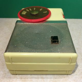 Vintage Rare Sony TR - 63 Transistor Radio Yellow and Red 3
