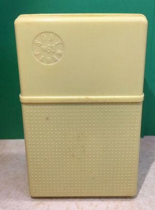Vintage Rare Sony TR - 63 Transistor Radio Yellow and Red 5