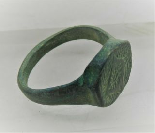 DETECTOR FINDS ANCIENT BYZANTINE BRONZE SEAL RING WITH CRUSADERS STAR MOTIF 2