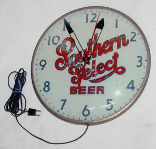 Vintage Southern Select Beer Texas Advertising Pam Clock Rare - Fine