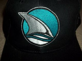 Vintage Rare 1990 ' s San Jose Sharks Twins Enterprise NHL One Size Black Hat Cap 2