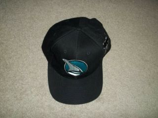 Vintage Rare 1990 ' s San Jose Sharks Twins Enterprise NHL One Size Black Hat Cap 3