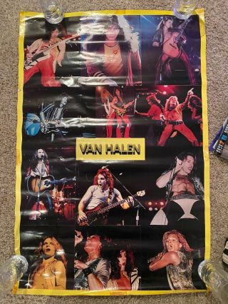 Van Halen Rare/vintage 1980 U.  K.  Import Poster 24 " X 36 " Eddie Alex David Lee