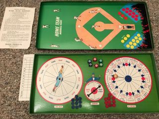 Vintage 1948 Home Team Baseball Game - Board Game - By Selchow & Righter Co.  Rare