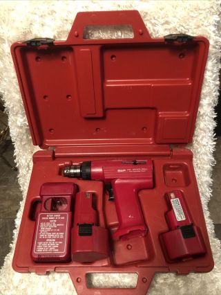 Vintage Milwaukee 3/8 Cordless Drill 0210 - 1 Rare Complete Set Extra Battery