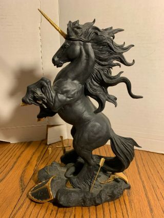Rare Franklin Dark Fury Unicorn Figurine By Ruth Thompson