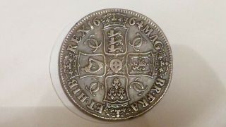 1664 Crown.  Higher Grade.  Rare Thus.  Ch.  Ii.  Early Milled Silver.  British.  1666