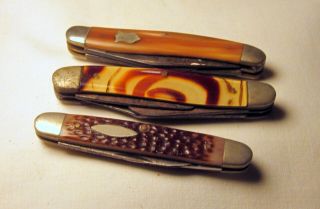 Estate Find 3 Antique Vintage Camillus Folding Knives 3 Day Nr