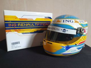 Renault F1 Team Fernando Alonso 1:2 Scale Mini Helmet 2008 Boxed Rare 1/2