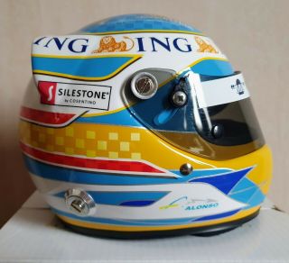 Renault F1 Team Fernando Alonso 1:2 Scale Mini Helmet 2008 Boxed Rare 1/2 2