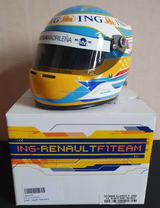 Renault F1 Team Fernando Alonso 1:2 Scale Mini Helmet 2008 Boxed Rare 1/2 5
