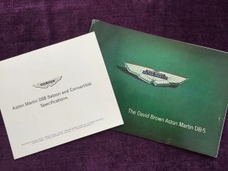 Aston Martin Db5 Brochure & Spec Guide - Very Rare Set