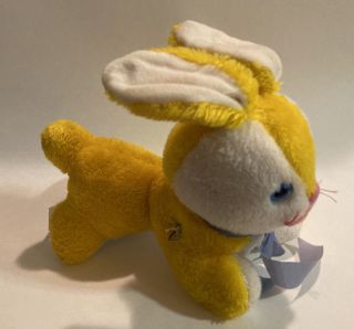 Vintage Old Knickerbocker Stuffed Plush Bunny Rabbit Wind Up Music Toy