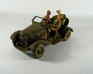 Tippco Camion Militaire Moteur Tôle Tin Toy Soldats Elastolin Dunlop Rare 18 Cm