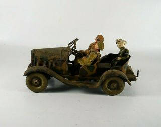 Tippco camion militaire moteur tôle tin toy soldats Elastolin Dunlop RARE 18 cm 3