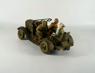 Tippco camion militaire moteur tôle tin toy soldats Elastolin Dunlop RARE 18 cm 4