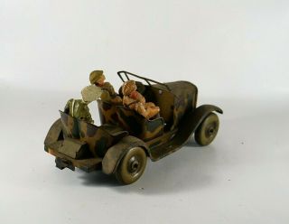 Tippco camion militaire moteur tôle tin toy soldats Elastolin Dunlop RARE 18 cm 6