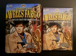 Rare Collectors Tin With Tales Of Wells Fargo Dvd Seasons 1 & 2 Dale Robertson