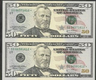 2004 x 4 BEP FRN $50 CHICAGO STAR NOTE SHEET ONLY 640,  000 Printed VERY RARE 3