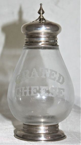 Silver & Glass Grated Cheese Shaker By Frank Whiting
