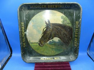 Rare Vintage Leidiger Brewing Co.  Beer Tray Merrill Wi.  Horse Head Picture