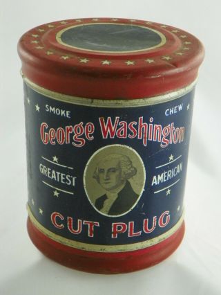 Antique/vintage George Washington Cut Plug Tobacco Tin,  Family History