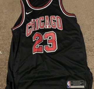 Michael Jordan Nike Authentic Jersey Black Chicago Bulls Size 52 Rare Size Xxl