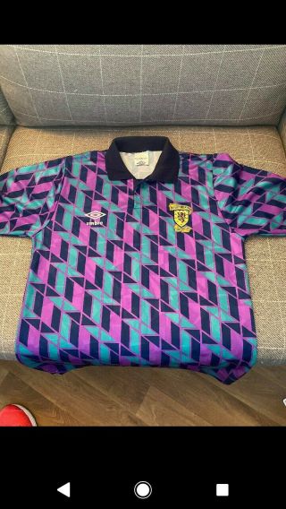 Umbro Scotland Rare 1988 - 1990 Lesiure Shirt Jersey Adult Football Shirt