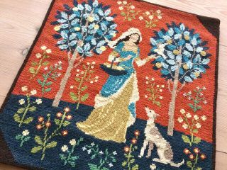 Old Swedish Wool Tapestry - Medieval Garden - Embroidery TvistsÖm